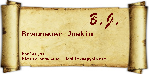 Braunauer Joakim névjegykártya